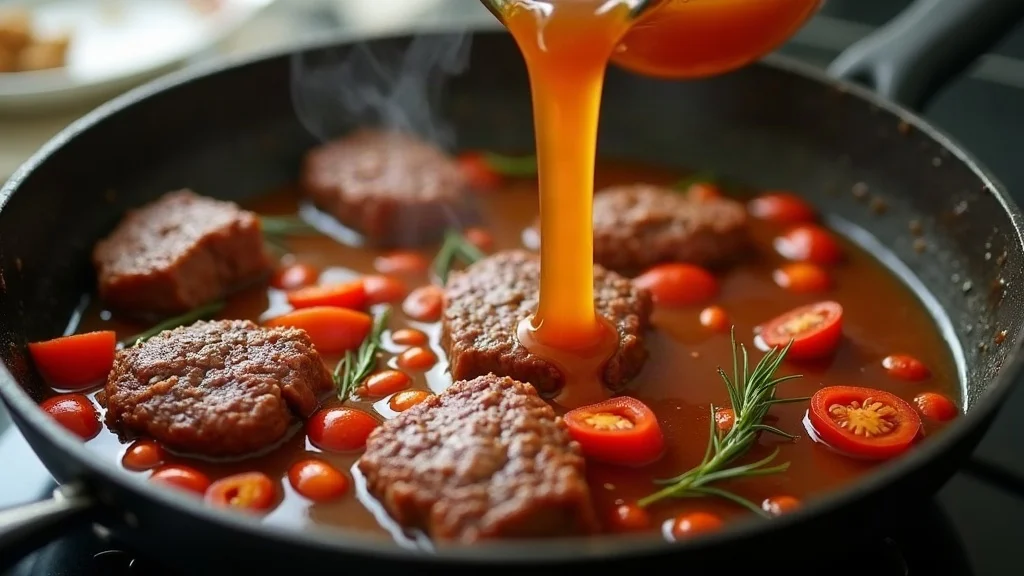 Mit Brühe & Tomaten ablöschen