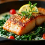 Lachs mit Spinat: 3 Geheimnisse für zartes Filet & Knusper-Haut (In 15 Min.)