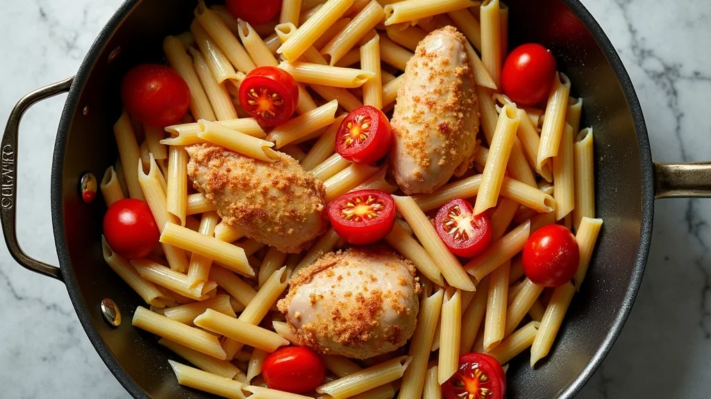 Nudeln & Tomaten einfüllen