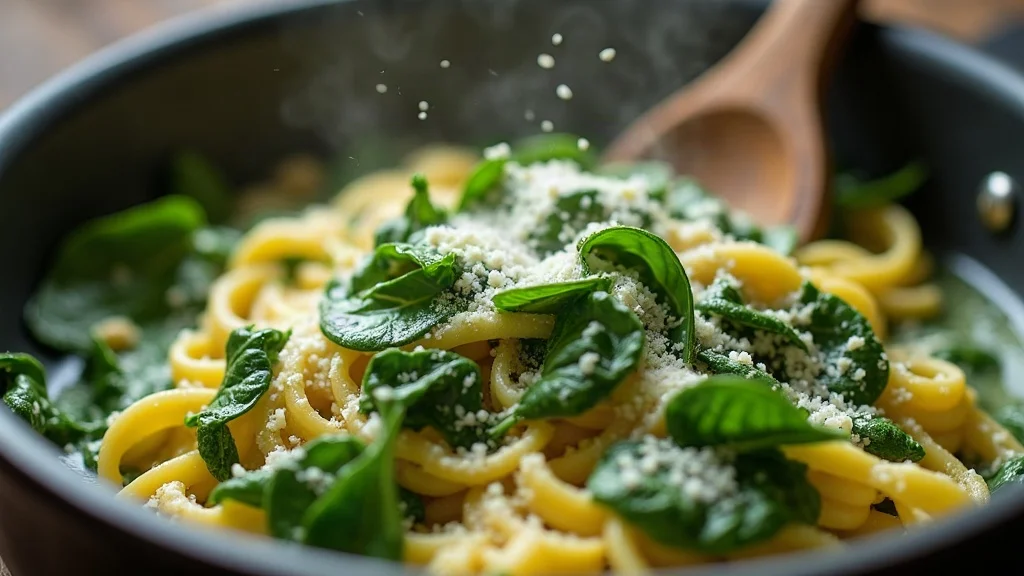 Spinat & Parmesan schmelzen